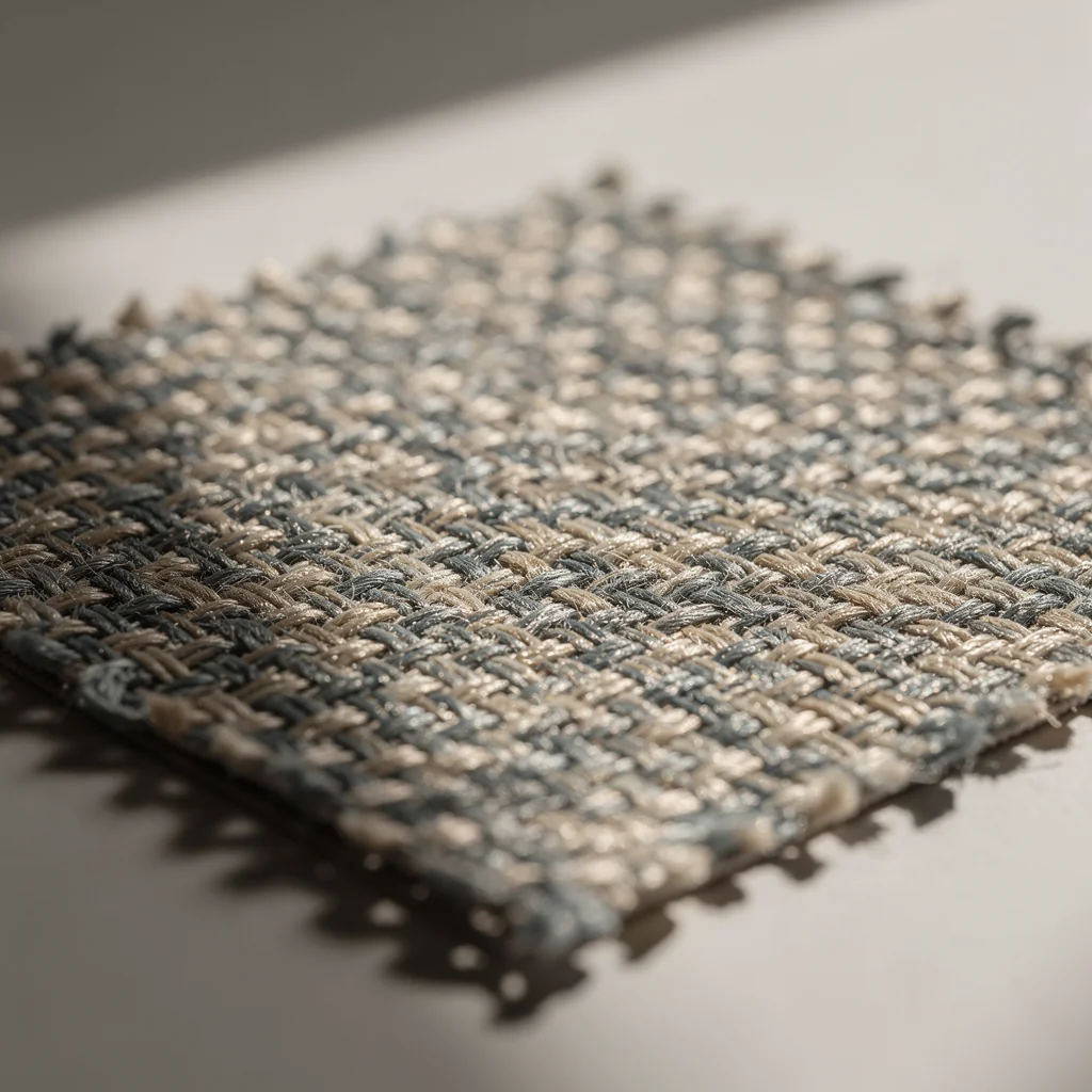 Macro view of polyester fabric weave