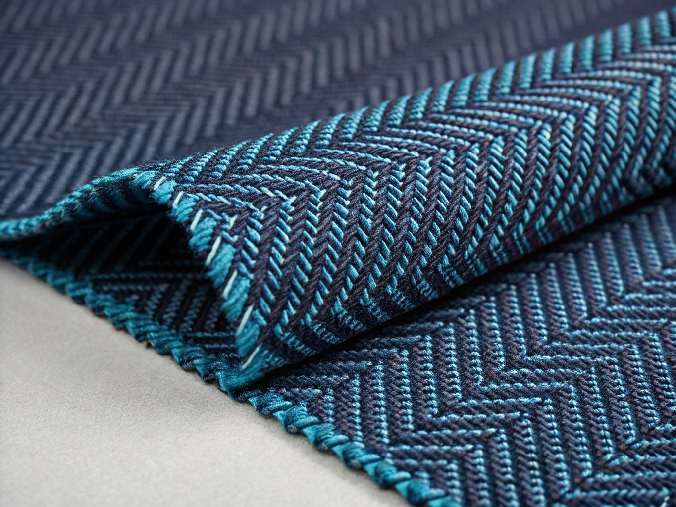 Macro view of gabardine twill weave structure