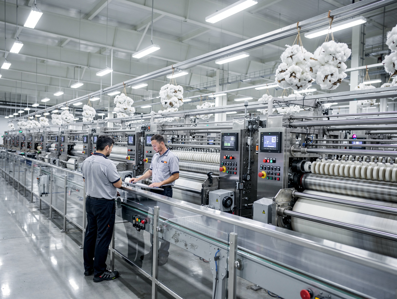 Industrial polyester fabric production line at Fuzhou Fuheng mill